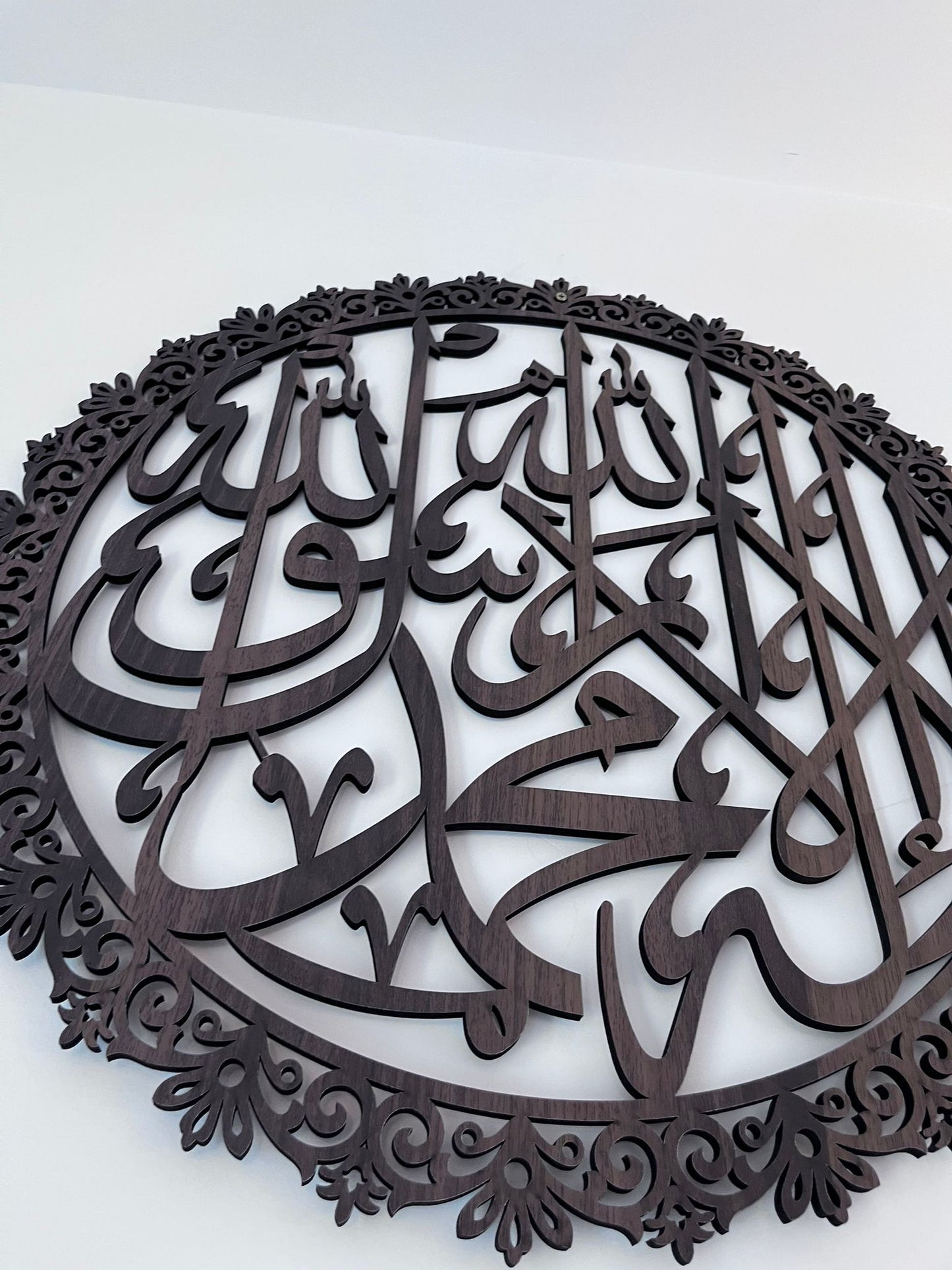 Kalma Circular Ayat Stamp Circular Acrylic/Wooden Wall Art Style 2